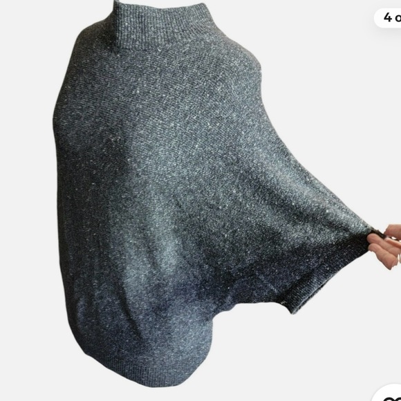 Gap Sweater, Women M, Gray w /White Pebble, Turtle Neck, 9% Wool, Oversized, EUC - Picture 2 of 5